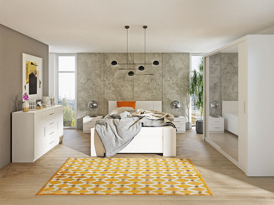 Hálószoba garnitúra Bonem X (Kler X), Szín: Fehér