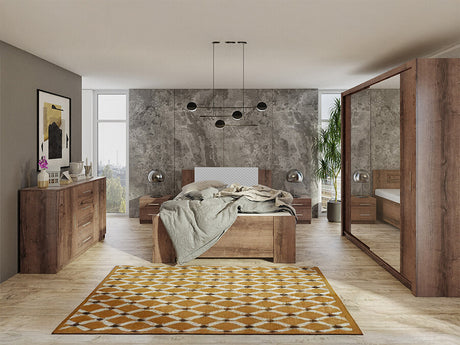 Hálószoba garnitúra Bonem X (Kler X), Szín: Monastery tölgy + öko bőr Soft Pik 029