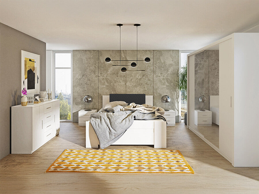 Hálószoba garnitúra Bonem VIII (Kler VIII), Szín: Fehér + Soft Pik 011