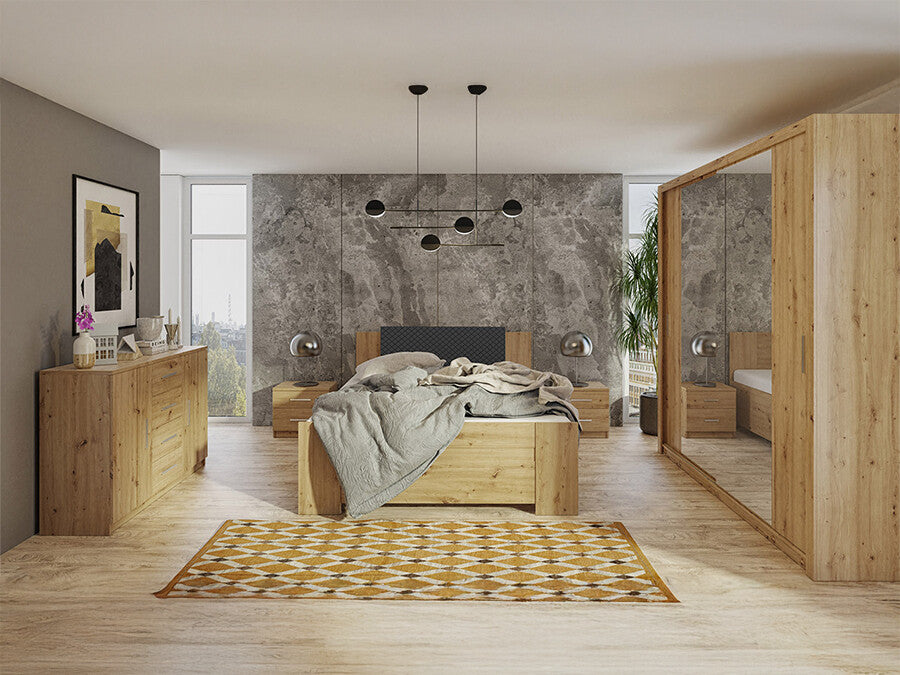 Hálószoba garnitúra Bonem VI (Kler VI), Szín: Artisan tölgy + Soft Pik 011