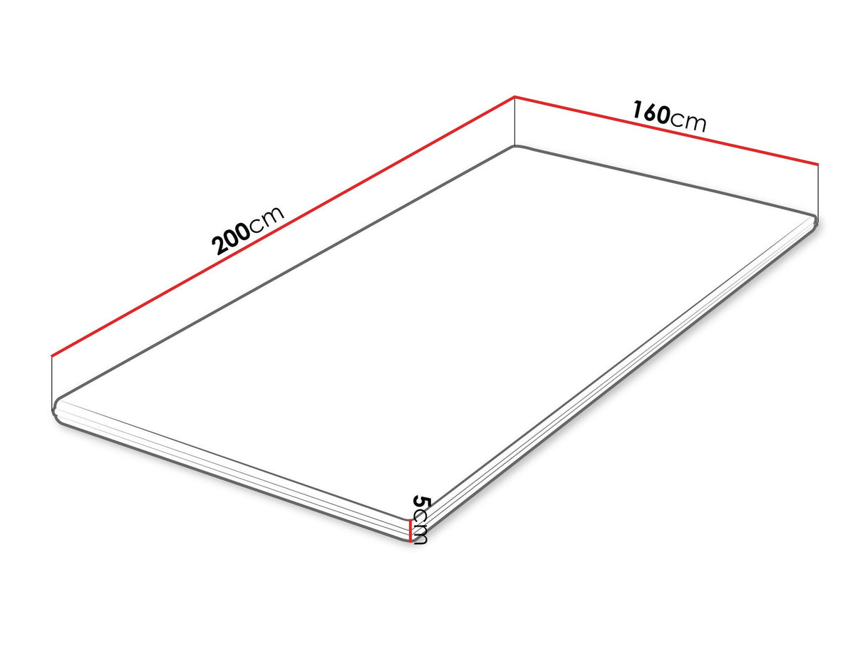 Fedőmatrac Topper profilowany, Méretek: 160 x 200 cm