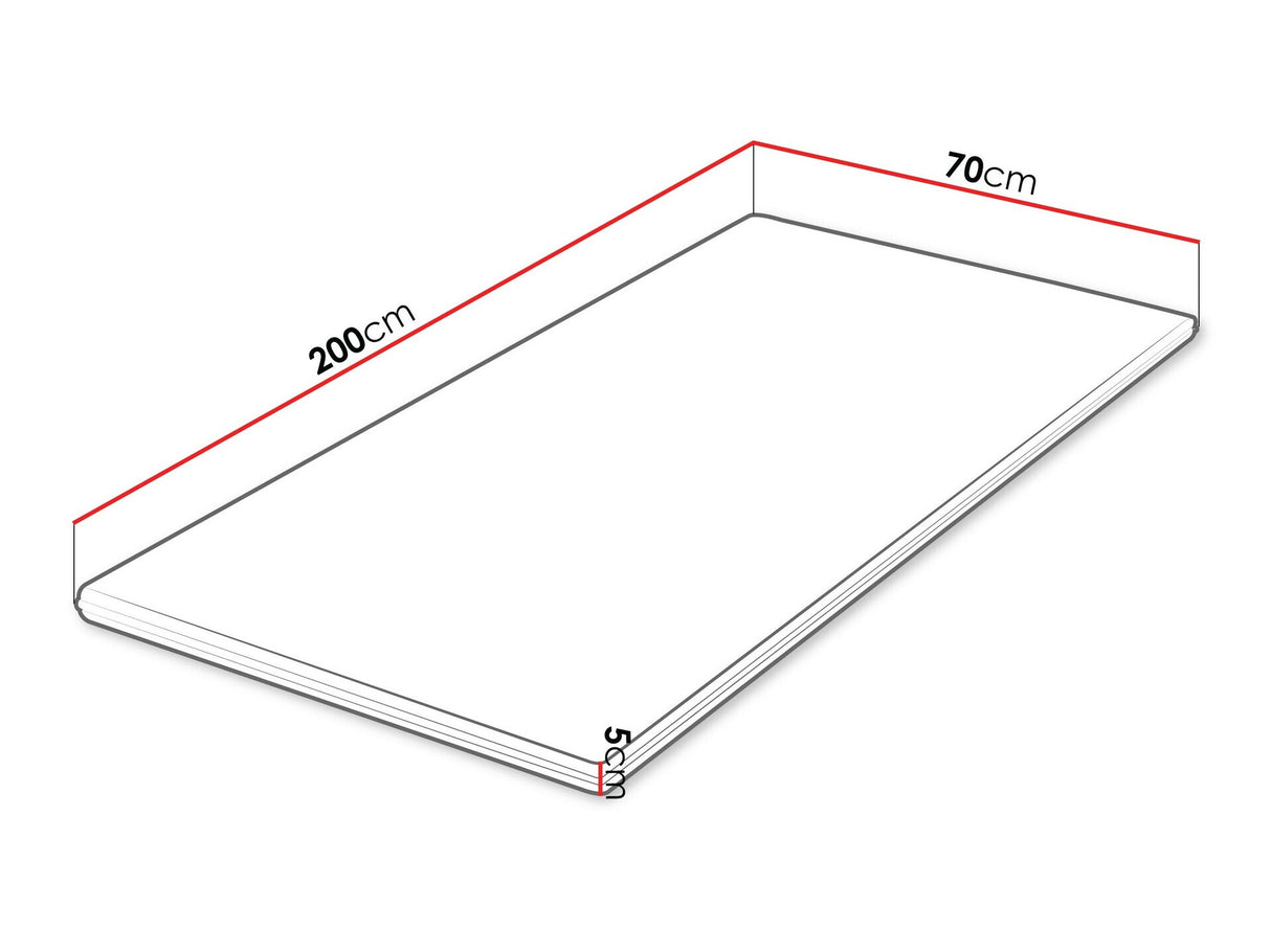Fedőmatrac Topper profilowany, Méretek: 70 x 200 cm