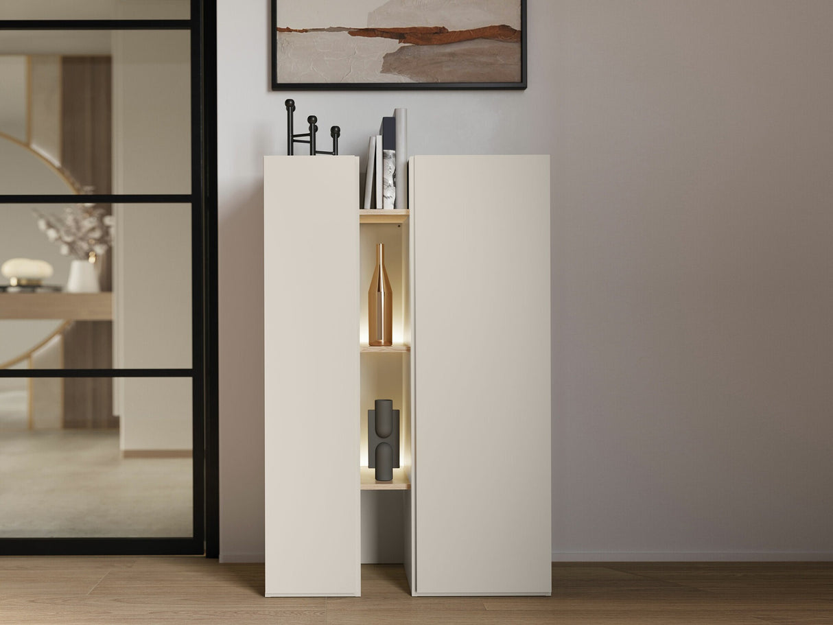 Könyvespolc Szafka 2D z regałem SIGMA SG-04 Kaszmir/Dąb jasny