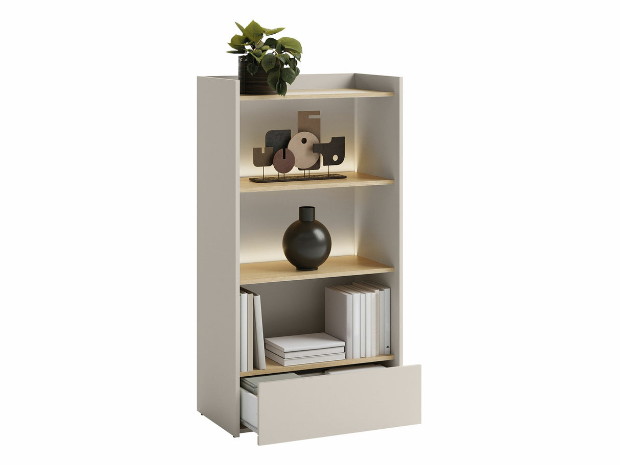 Könyvespolc Regał 1S SIGMA SG-05 Kaszmir/Dąb jasny