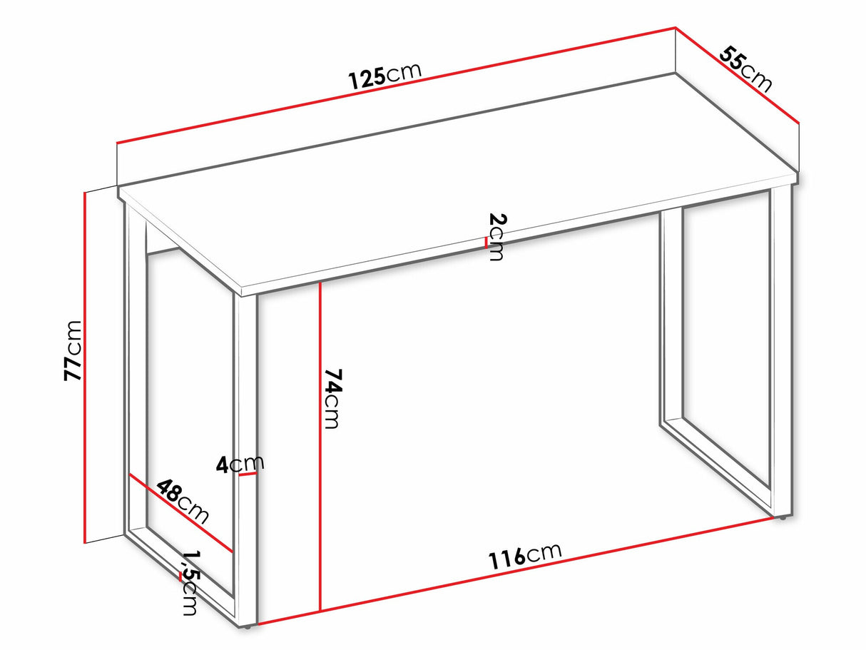 Íróasztal Biurko SIGMA SG-08 Kaszmir/Czarny
