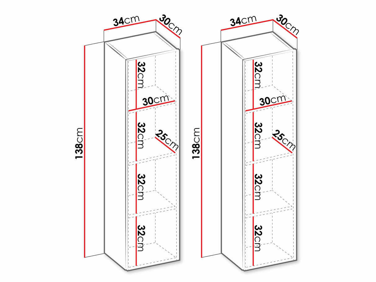 Polc szett Szafka wisząca 1D 2szt. SIGMA SG-11 Dąb jasny