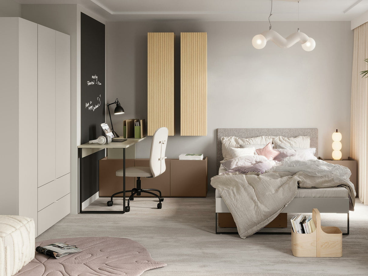 Íróasztal Biurko z szafką 3D SIGMA SG-10 Kaszmir/Czarny/Truflowy