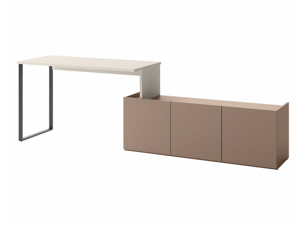 Íróasztal Biurko z szafką 3D SIGMA SG-10 Kaszmir/Czarny/Truflowy