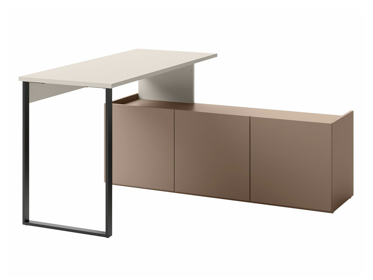 Íróasztal Biurko z szafką 3D SIGMA SG-10 Kaszmir/Czarny/Truflowy