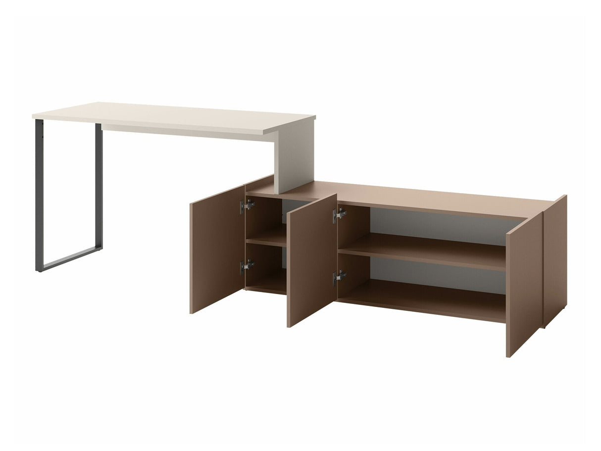 Íróasztal Biurko z szafką 3D SIGMA SG-10 Kaszmir/Czarny/Truflowy