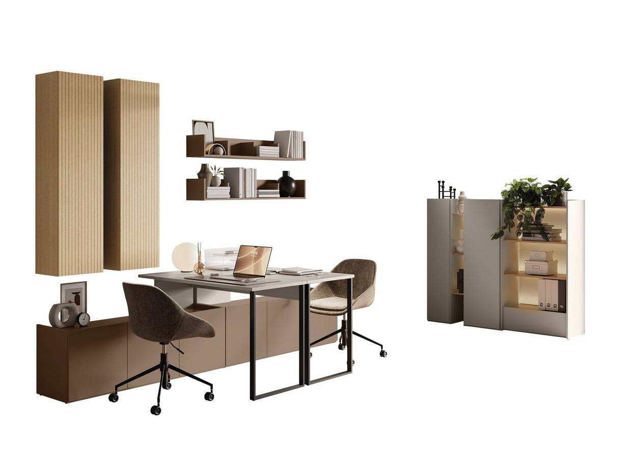 Irodai garnitúra Meble SIGMA III Kaszmir/Dąb jasny/Czarny/Truflowy