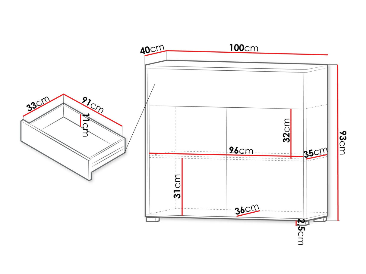 Komód Komoda GESITA 2D1SZ Kaszmir (Kasmír)