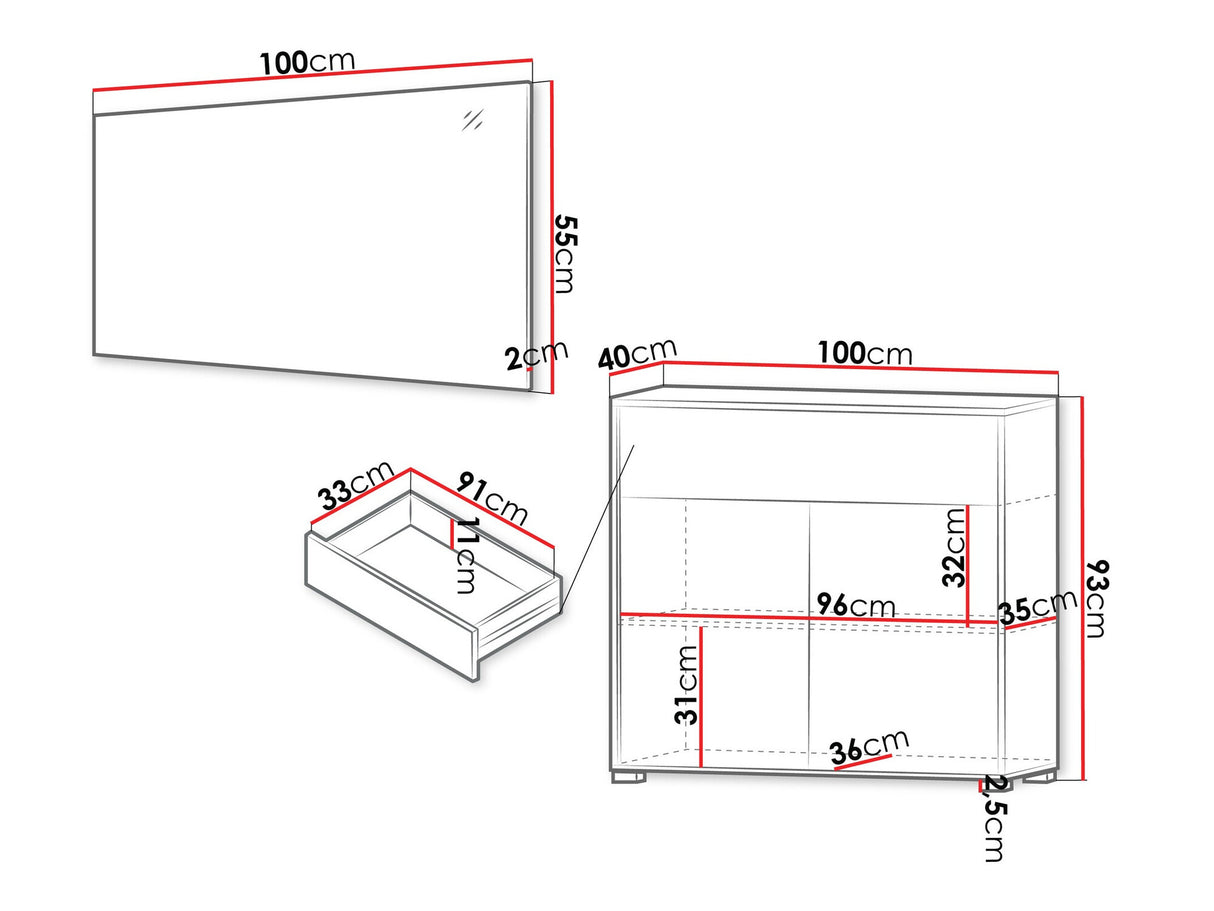 Előszoba garnitúra Zestaw GESITA VI Kaszmir (Kasmír)