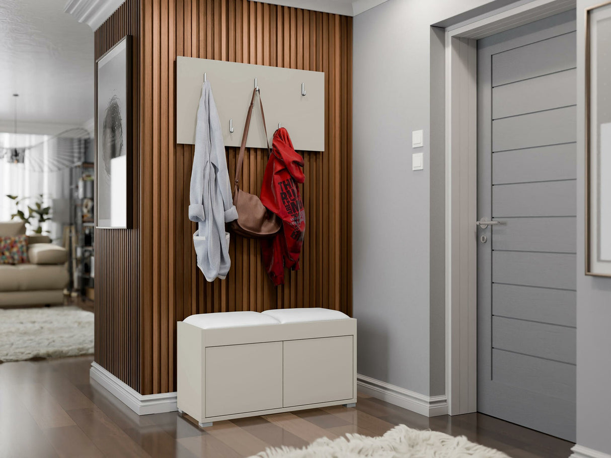 Előszoba garnitúra Garderoba GESITA, Keret színe: Kasmír, Puha falpanel színe: Soft 017