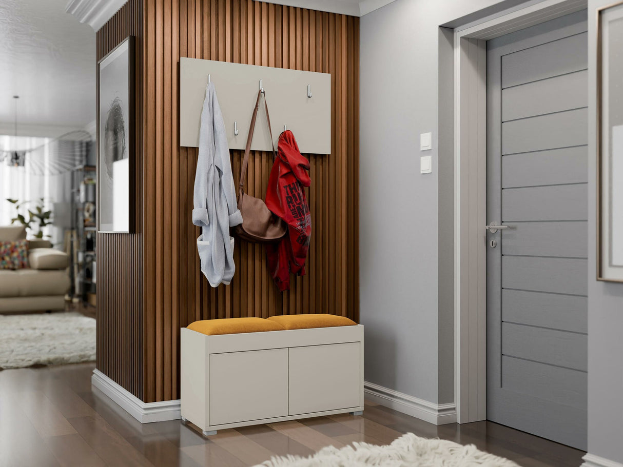 Előszoba garnitúra Garderoba GESITA, Keret színe: Kasmír, Puha falpanel színe: Manila 32