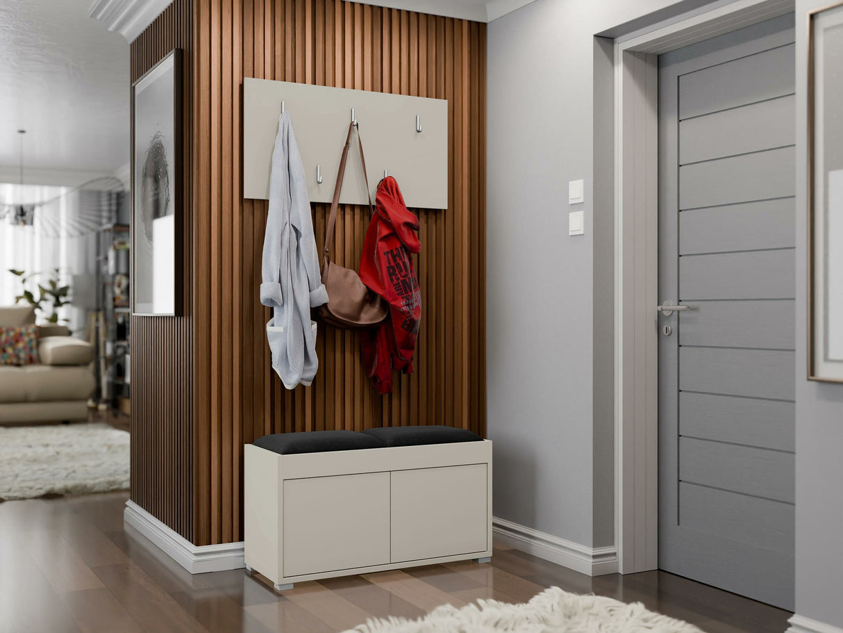 Előszoba garnitúra Garderoba GESITA, Keret színe: Kasmír, Puha falpanel színe: Manila 18