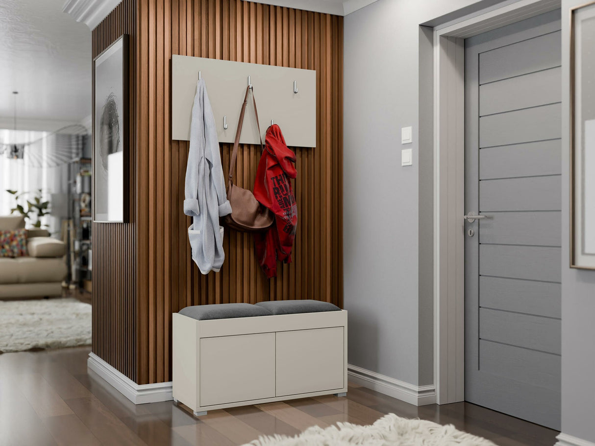 Előszoba garnitúra Garderoba GESITA, Keret színe: Kasmír, Puha falpanel színe: Manila 16