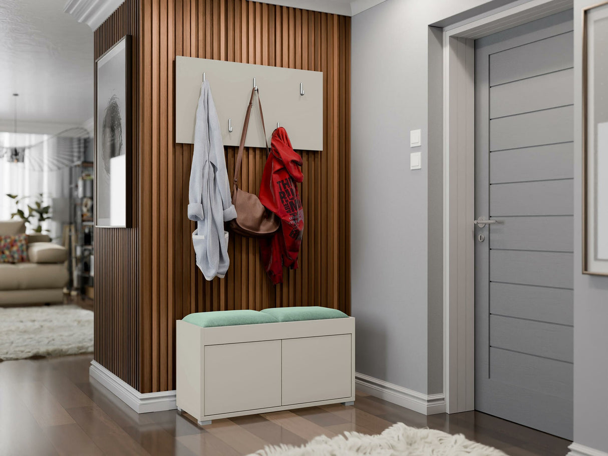 Előszoba garnitúra Garderoba GESITA, Keret színe: Kasmír, Puha falpanel színe: Manila 11