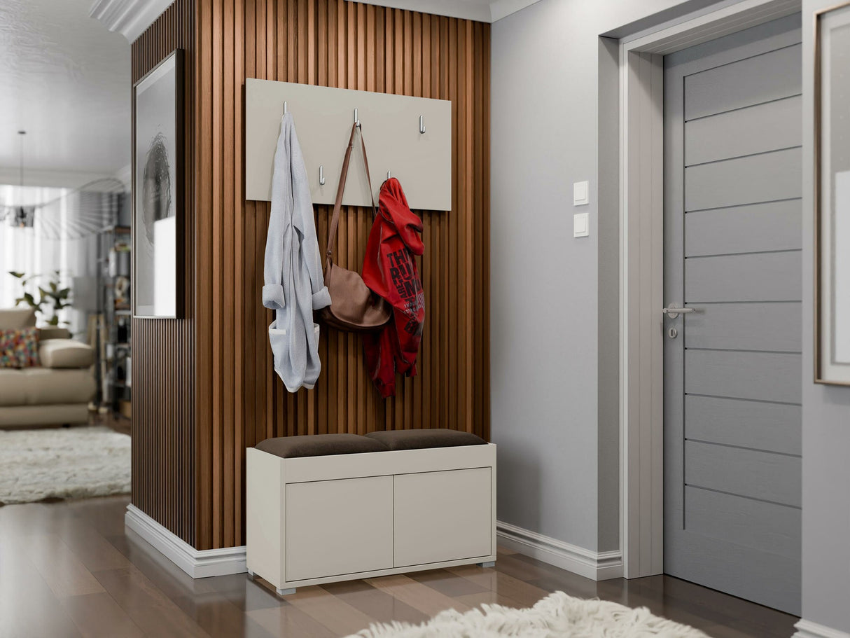 Előszoba garnitúra Garderoba GESITA, Keret színe: Kasmír, Puha falpanel színe: Manila 04