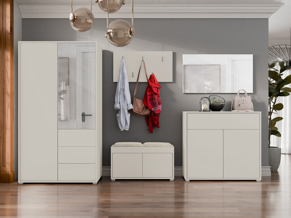 Előszoba garnitúra Zestaw GESITA V, Keret színe: Kasmír, Puha falpanel színe: Manila 02