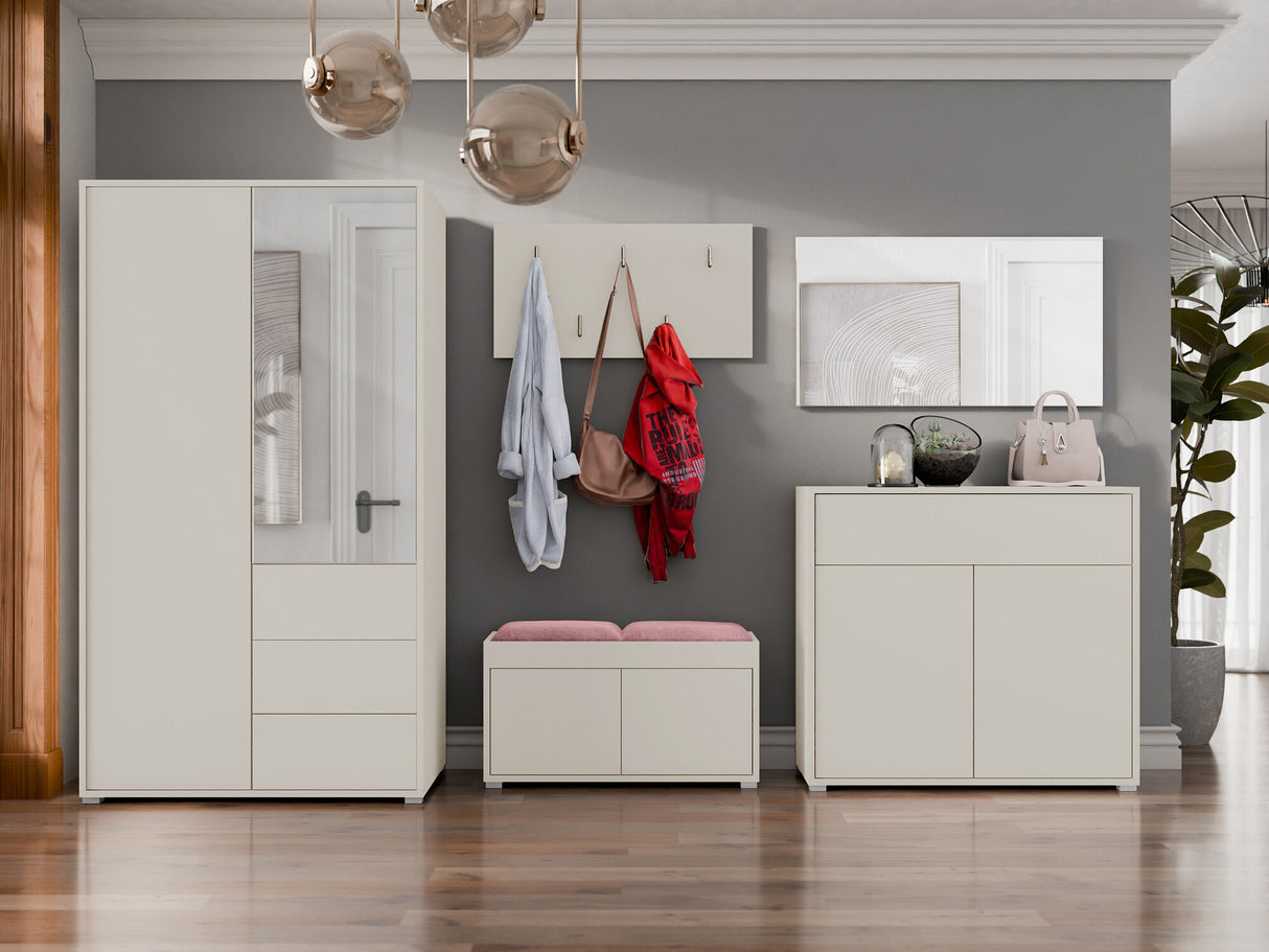 Előszoba garnitúra Zestaw GESITA V, Keret színe: Kasmír, Puha falpanel színe: Manila 09