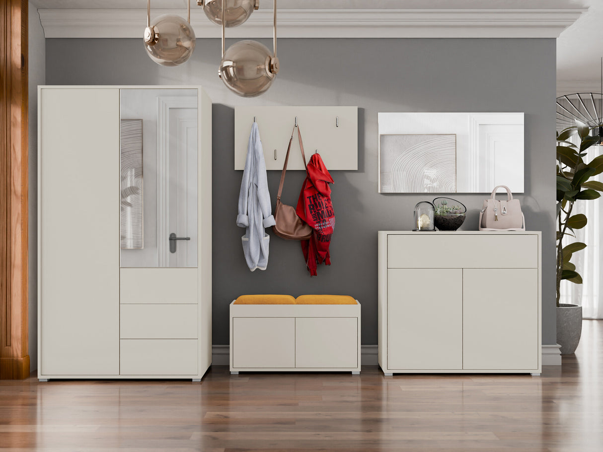 Előszoba garnitúra Zestaw GESITA V, Keret színe: Kasmír, Puha falpanel színe: Manila 32