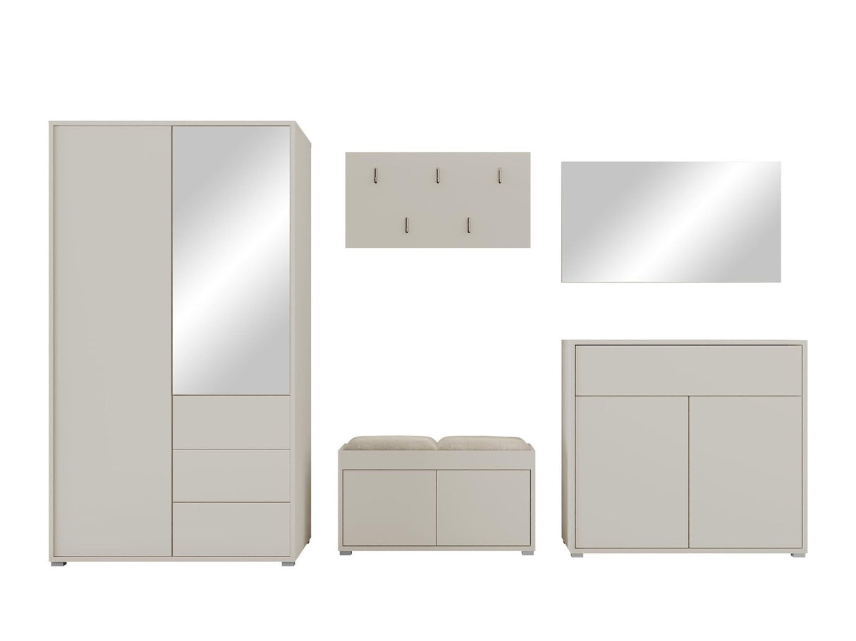 Előszoba garnitúra Zestaw GESITA V, Keret színe: Kasmír, Puha falpanel színe: Manila 02