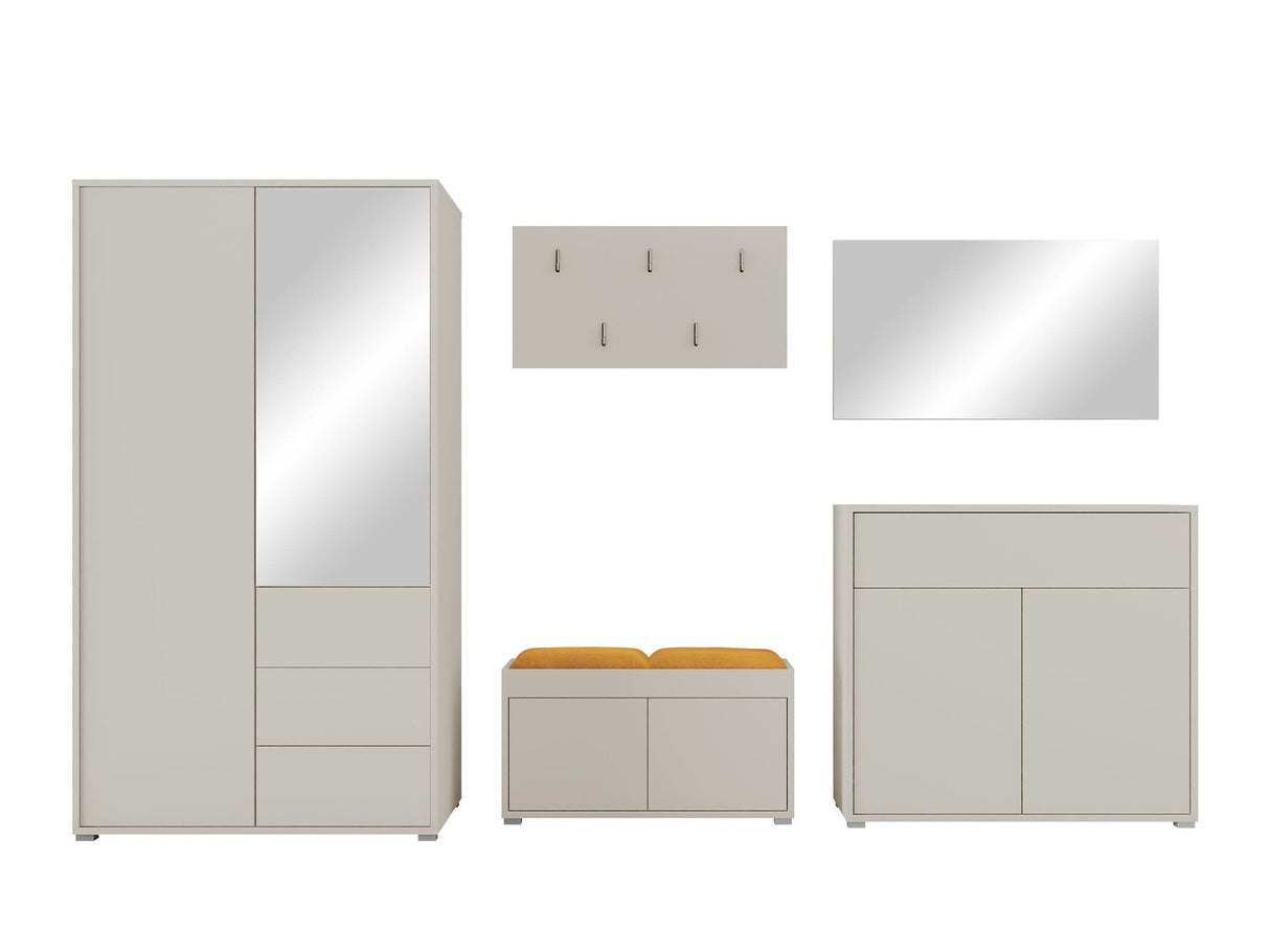 Előszoba garnitúra Zestaw GESITA V, Keret színe: Kasmír, Puha falpanel színe: Manila 32