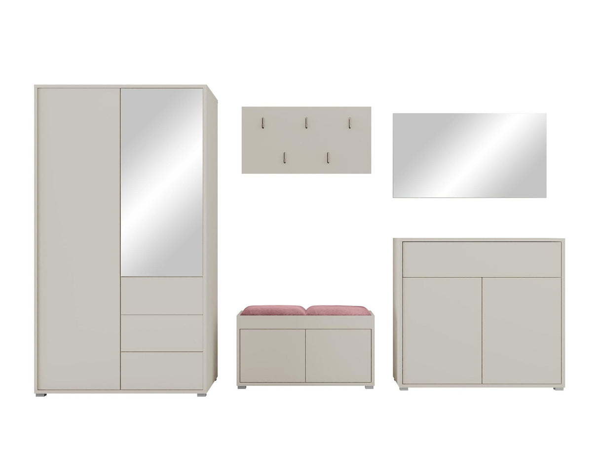 Előszoba garnitúra Zestaw GESITA V, Keret színe: Kasmír, Puha falpanel színe: Manila 09