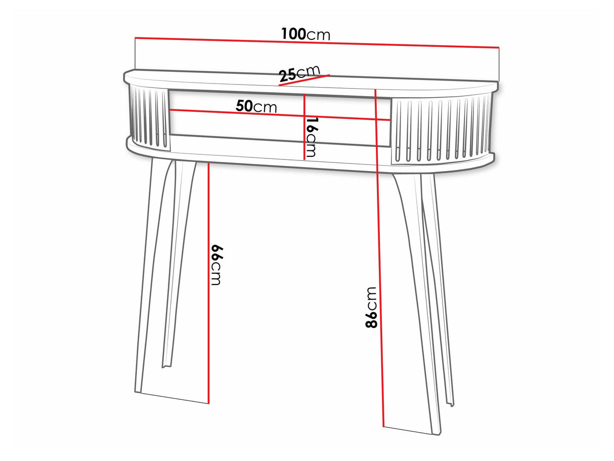 Konzolasztal Konsola owalna ROENNI EMBER, Szín: Rózsaszín + Fehér márvány
