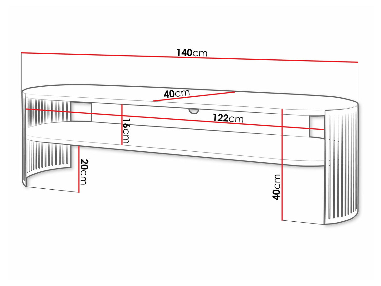 TV-állvány Szafka RTV owalna FIKOLI EMBER, Szín: Rózsaszín + Fekete márvány