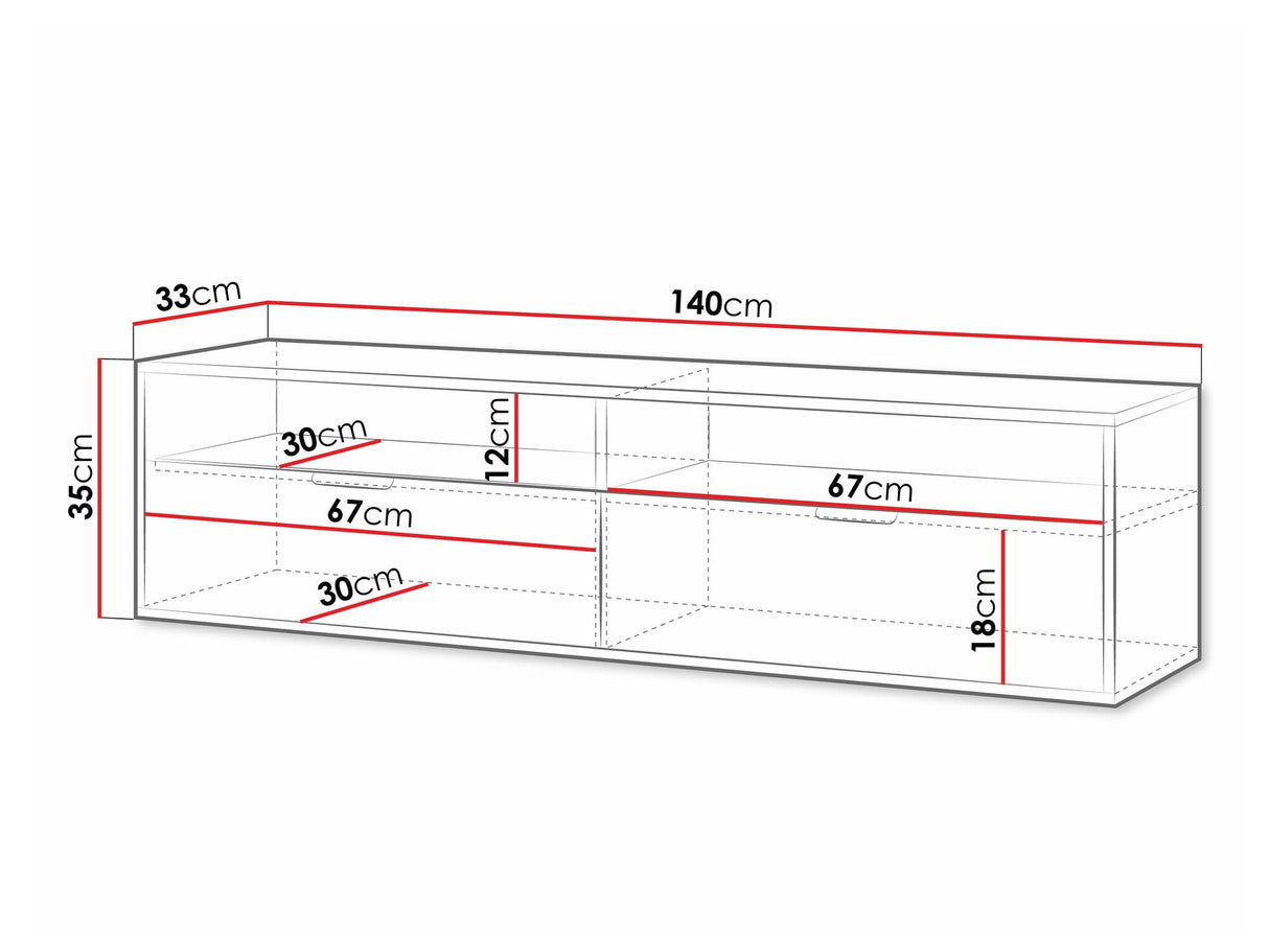 TV-állvány Szafka RTV QUEEN 140 Czarny (Fekete)