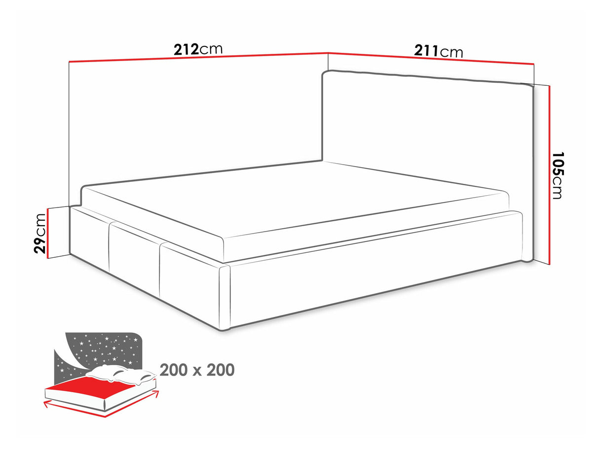 Ágy Cosmo (Nemwerins), Szín: Fresh 13, Alvó felület mérete: 200 x 200 cm