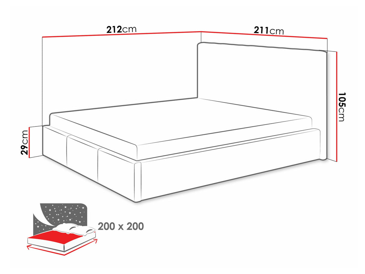 Ágy Cosmo (Nemwerins), Szín: Fresh 01, Alvó felület mérete: 200 x 200 cm