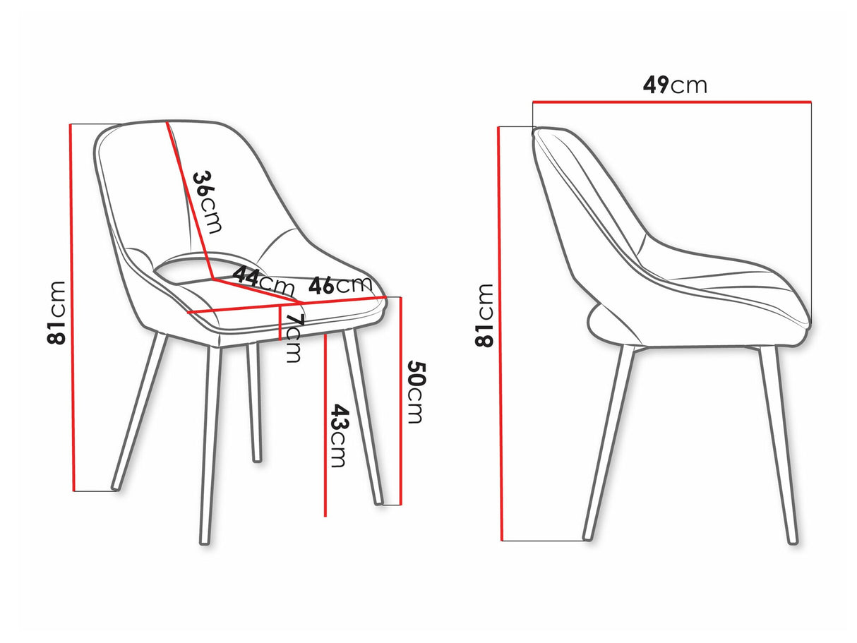 Szék Krzesło MUZ/DC/1143 (2szt), Szín: Fekete