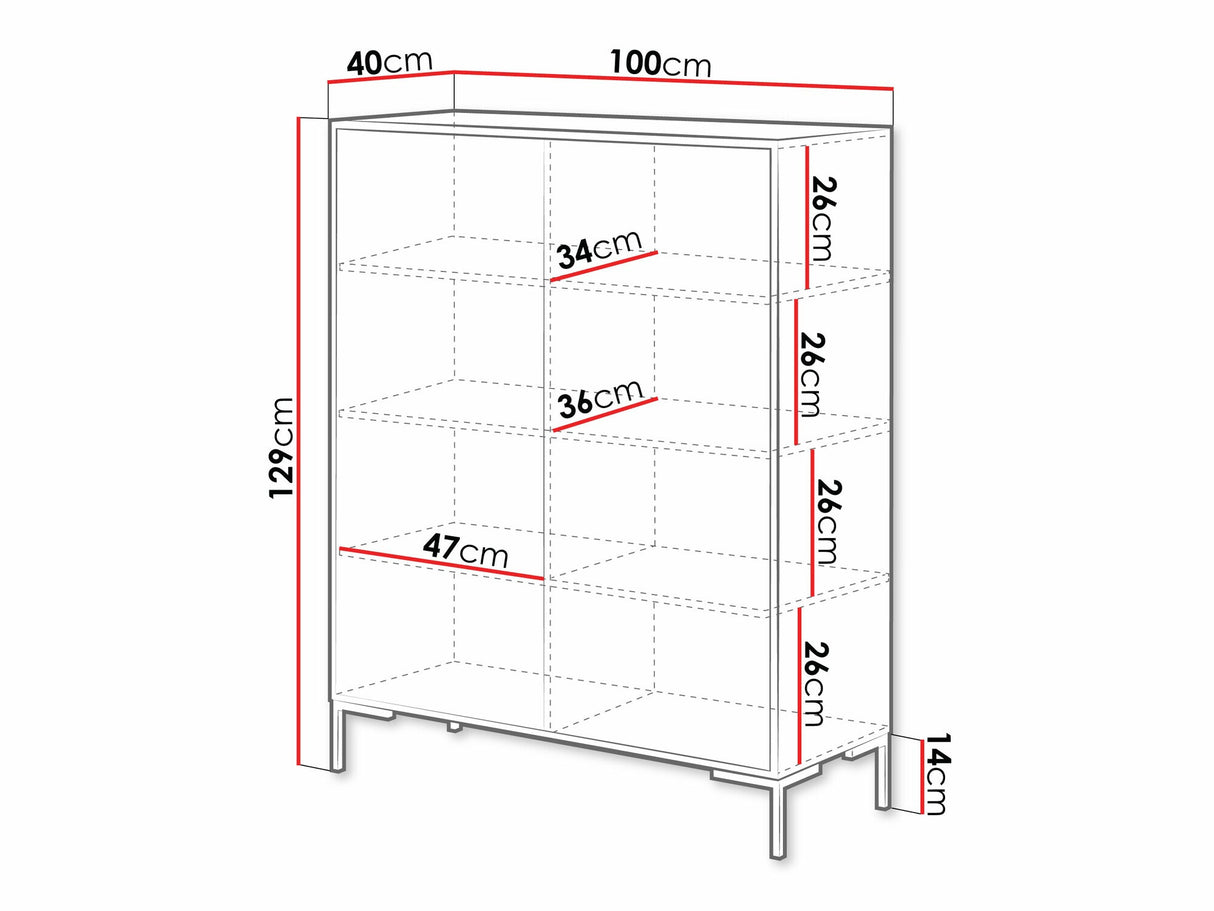 Szekrény Komoda MERCI 100 Czarny mat/Dąb Artisan/Czarny mat