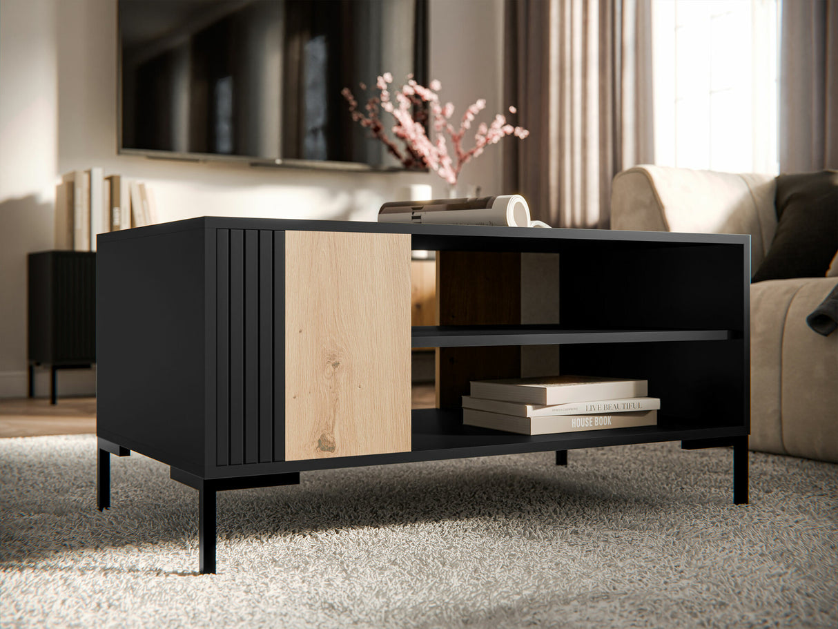 Dohányzóasztal Ława MERCI Czarny mat/Dąb Artisan/Czarny mat