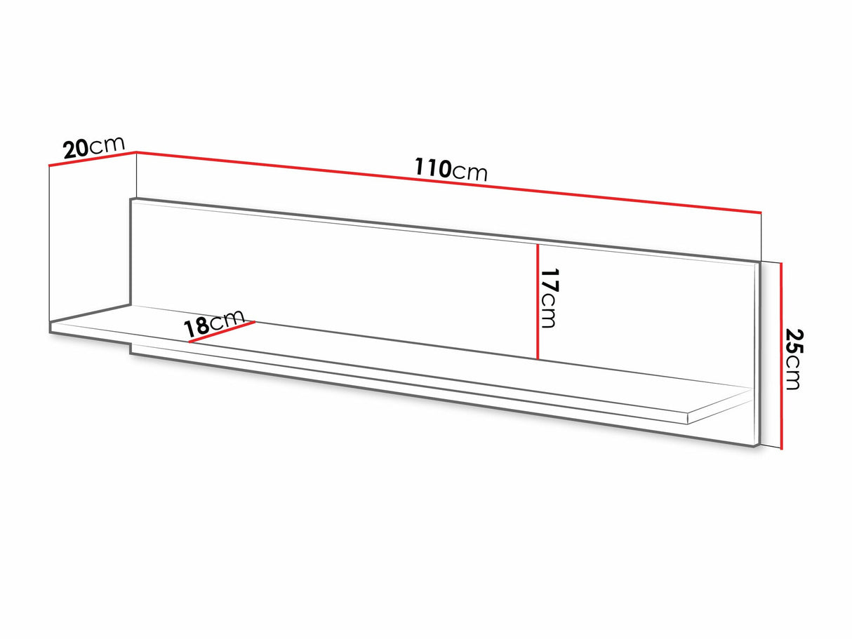 Polc Półka MERCI Dąb Artisan/Czarny mat