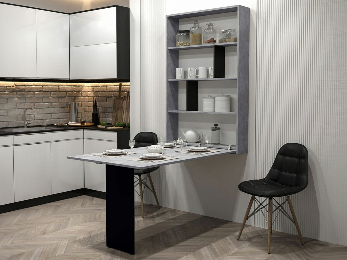 Összecsukható asztal ABI (Eden) Szín: Fekete + Beton