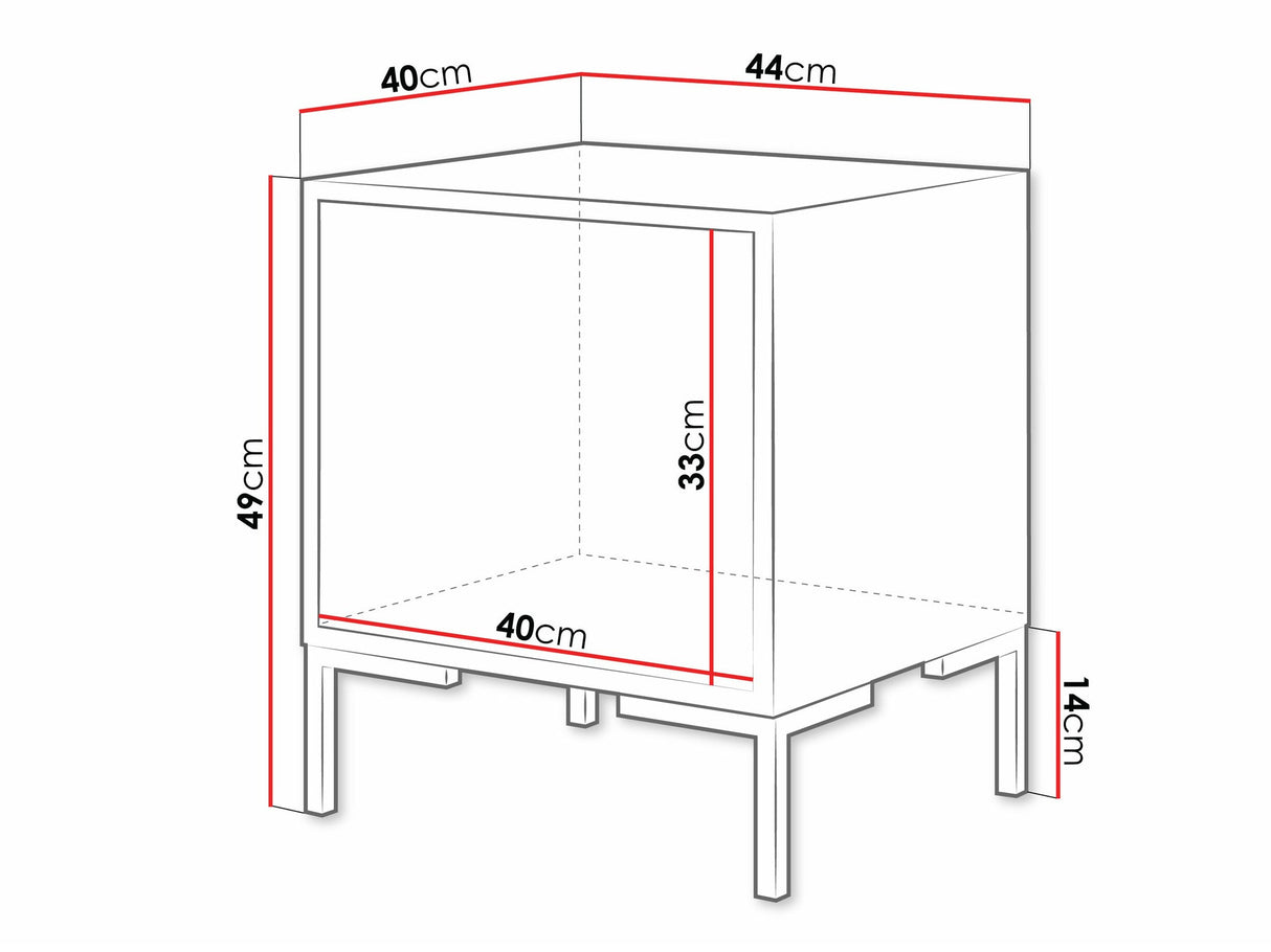 Éjjeliszekrény Szafki nemcne MERCI 2 szt. Czarny mat/Dąb Artisan/Czarny mat