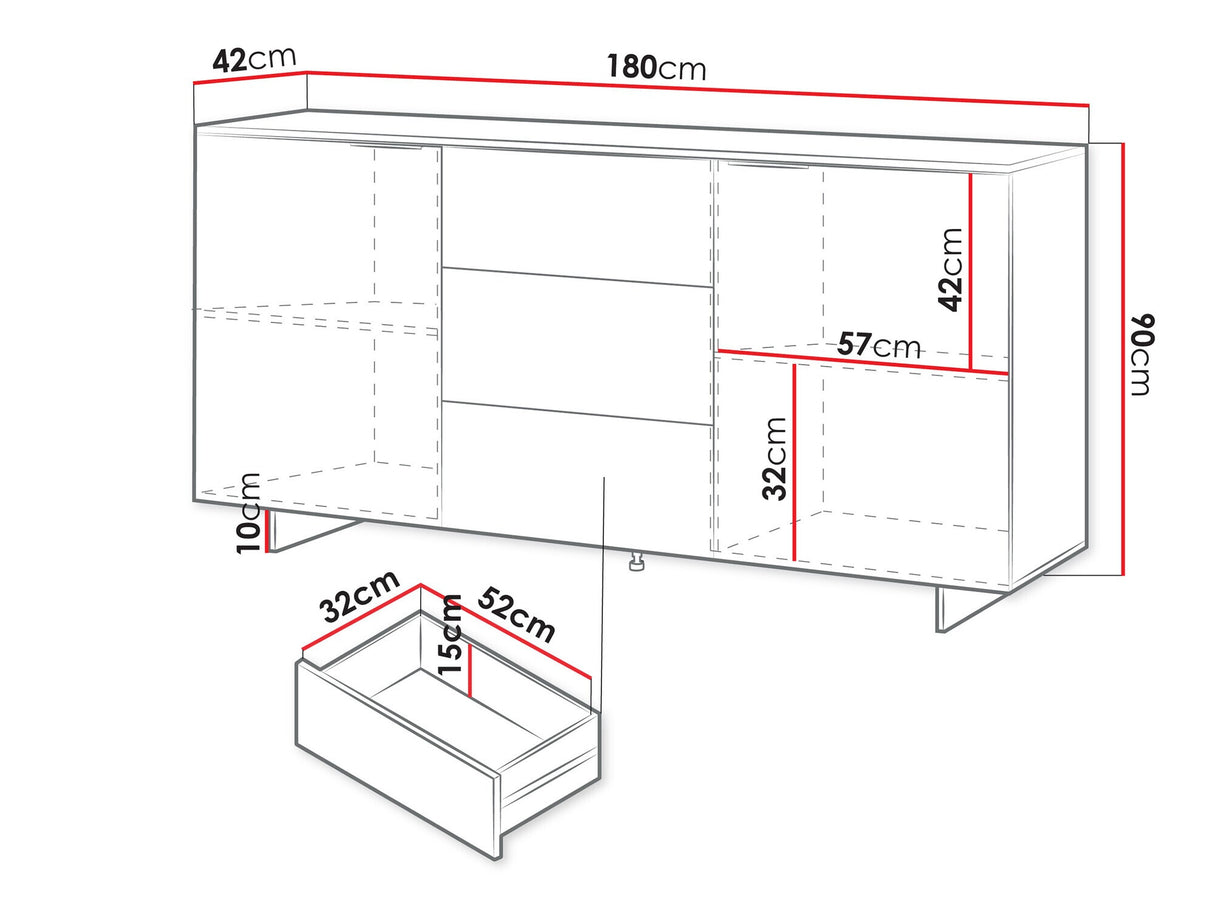 Komód Komoda ALMA 2D3S Beż Piaskowy
