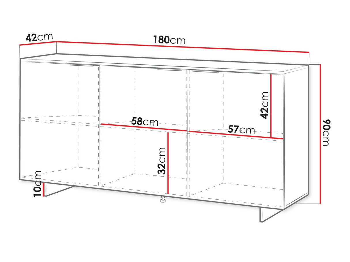 Szekrény Komoda ALMA 3D Beż Piaskowy