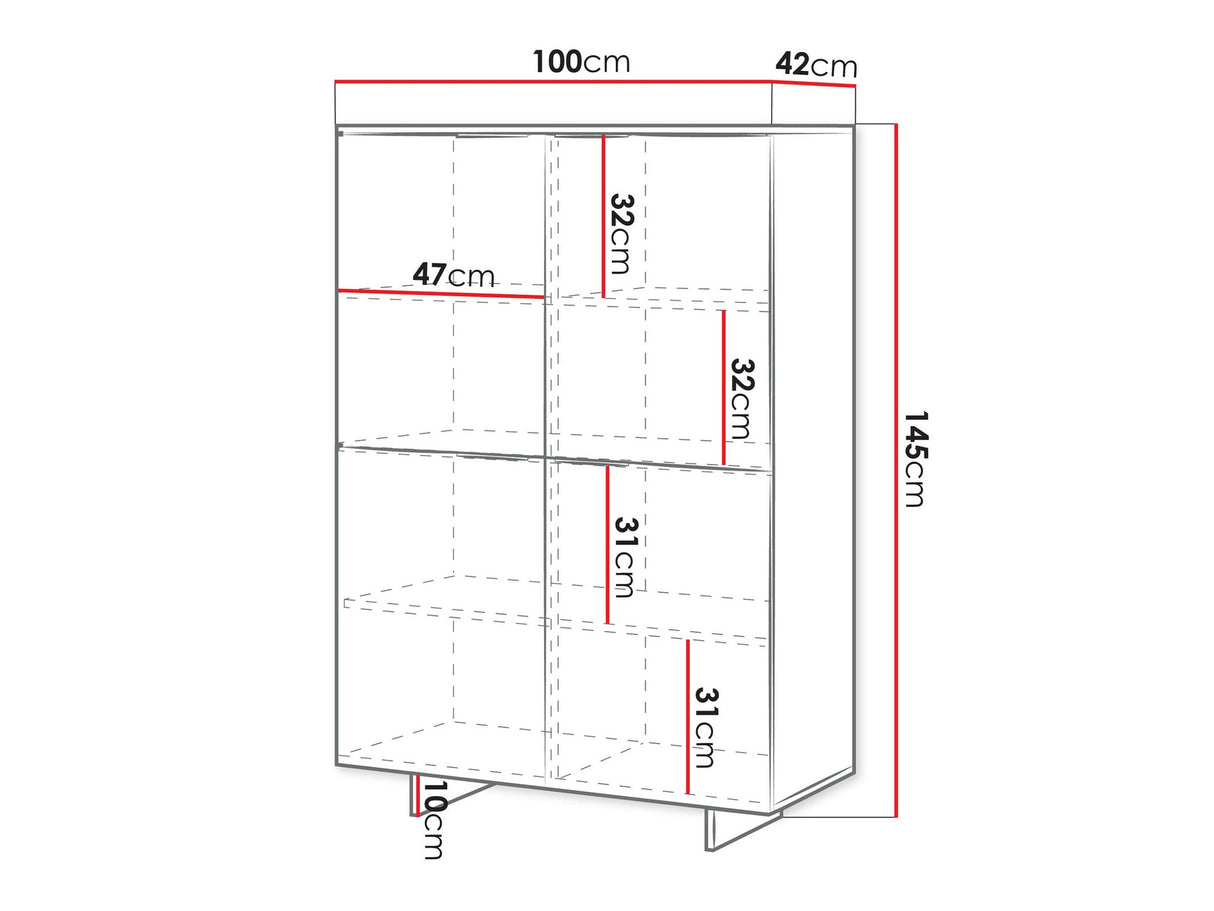 Könyvespolc Komoda ALMA 4D Beż Piaskowy