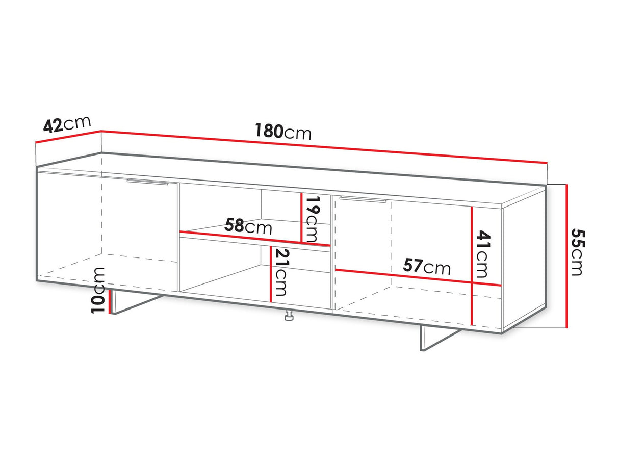 TV-állvány Szafka RTV 2D1P ALMA Beż Piaskowy