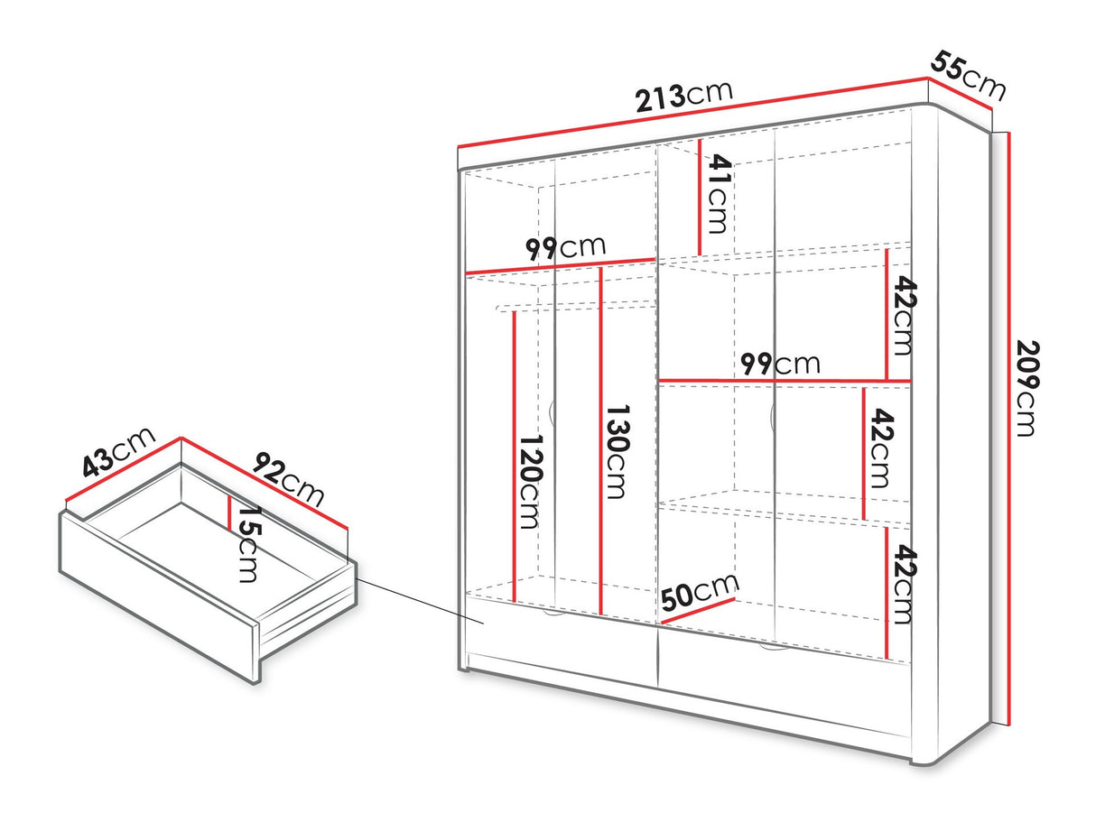 Gardróbszekrény Szafa LANTE Beż Piaskowy