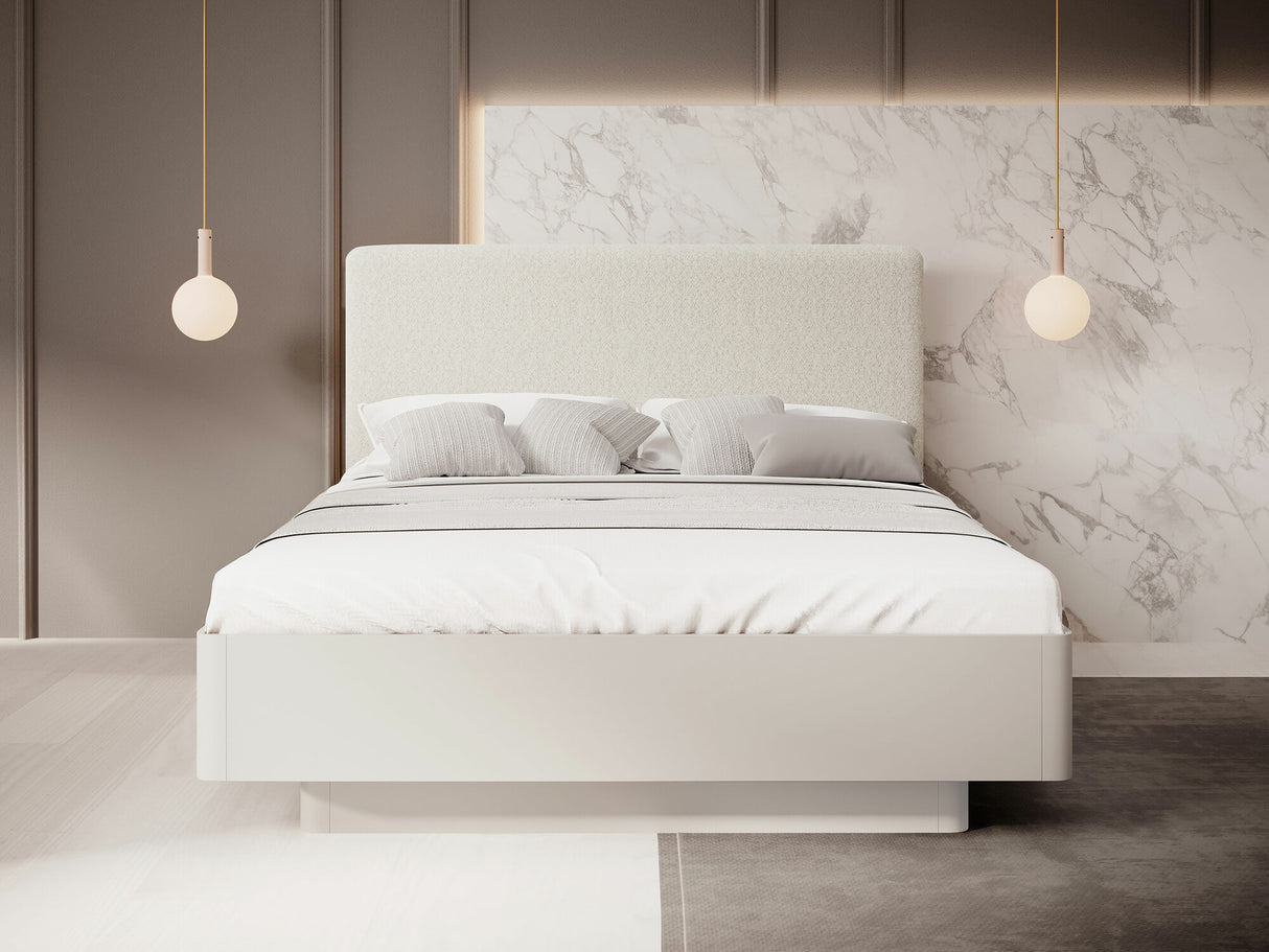 Ágy Łóżko LANTE 160 + stelaż Beż Piaskowy + Abriamo 03 Stelaż fémowy