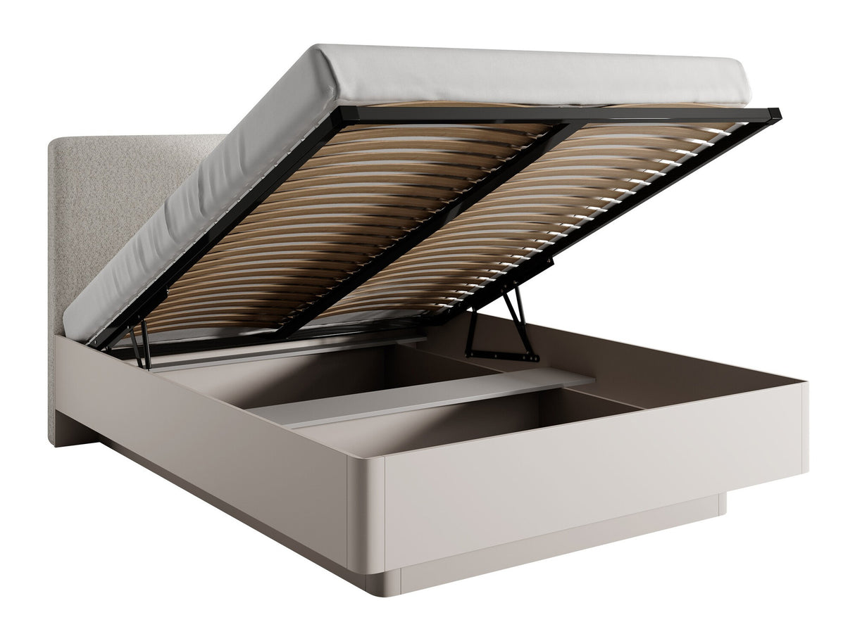 Ágy Łóżko LANTE 160 + stelaż Beż Piaskowy + Abriamo 03 Stelaż fémowy