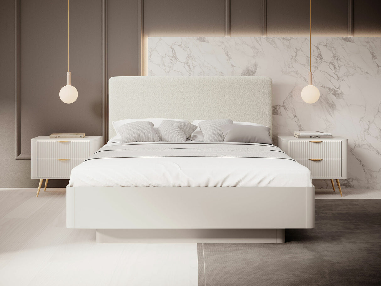 Ágy Sypialnia LANTE V Beż Piaskowy + Abriamo 03 Stelaż fémowy