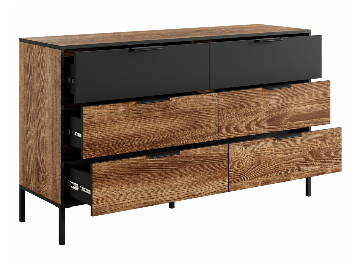 Hálószoba garnitúra Sypialnia MILTON I Kasztan/Antracyt/Vena 20, Ágyrács: Igen, Led világítás: Nem