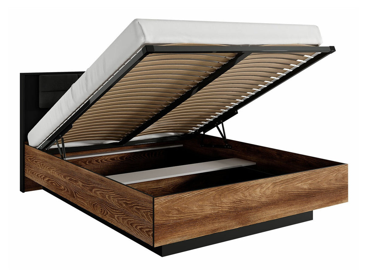 Hálószoba garnitúra Sypialnia MILTON I Kasztan/Antracyt/Vena 20, Ágyrács: Igen, Led világítás: Nem